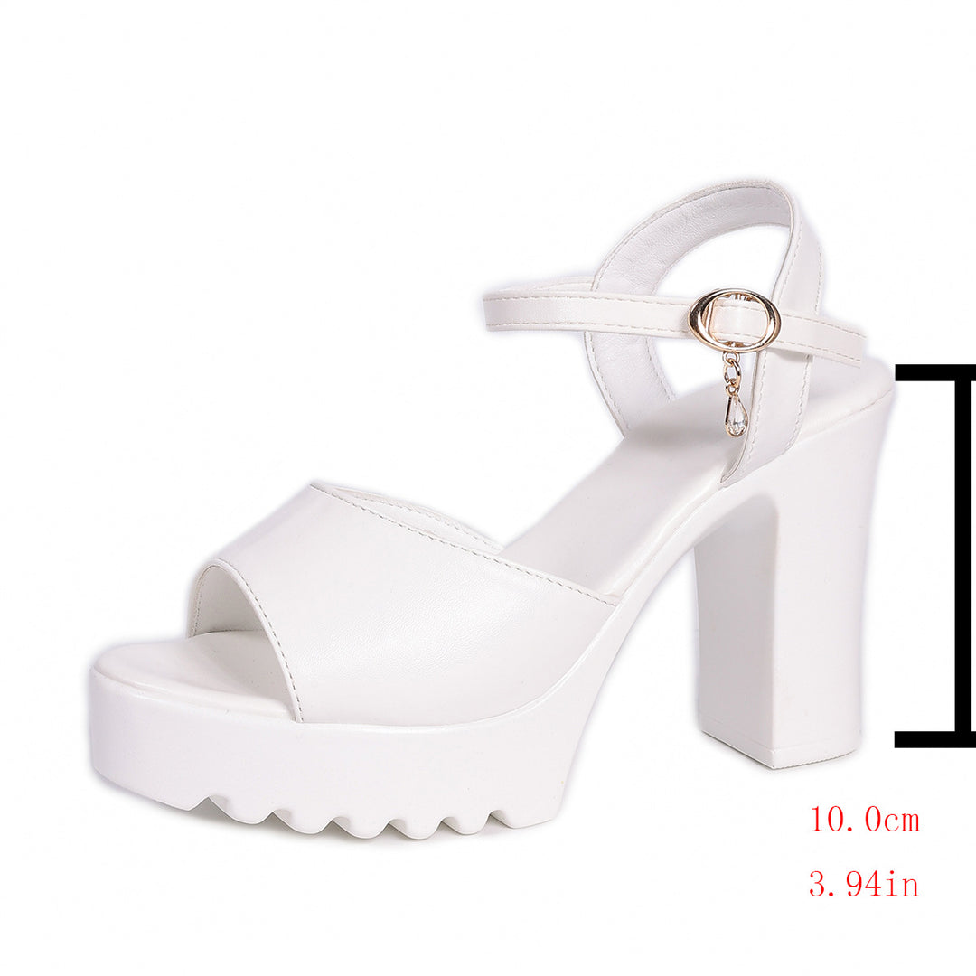 Damen Elegante Plateau-Sandalen mit Klickverschluss EB