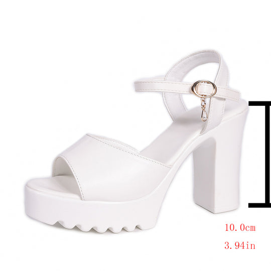 Damen Elegante Plateau-Sandalen mit Klickverschluss EB