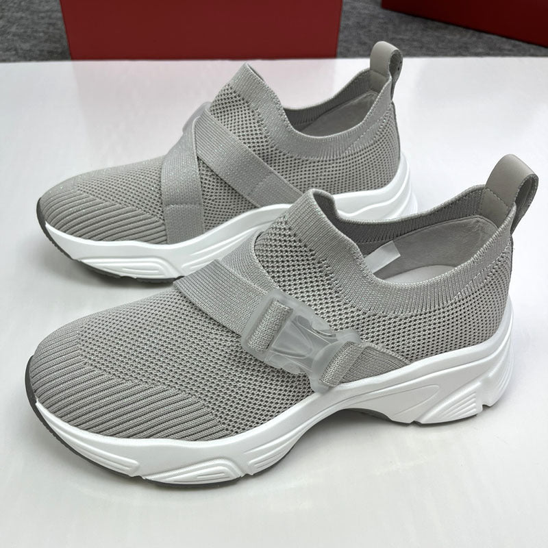 Damen Sportliche Slip-On Sneakers mit elastischem Halteband EB