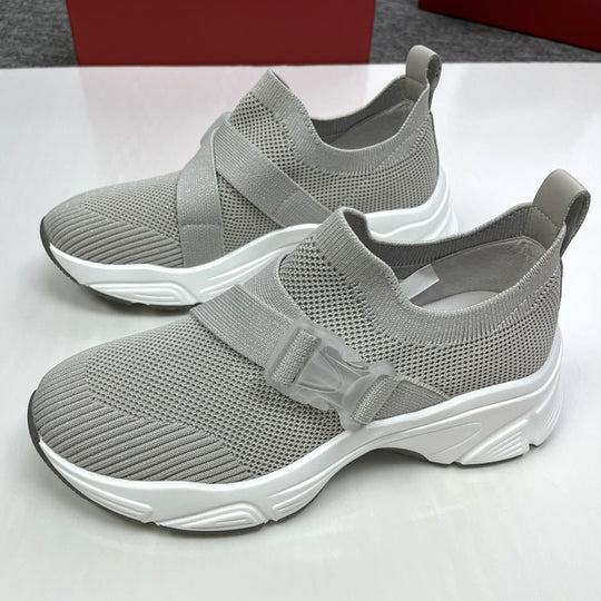 Damen Sportliche Slip-On Sneakers mit elastischem Halteband EB