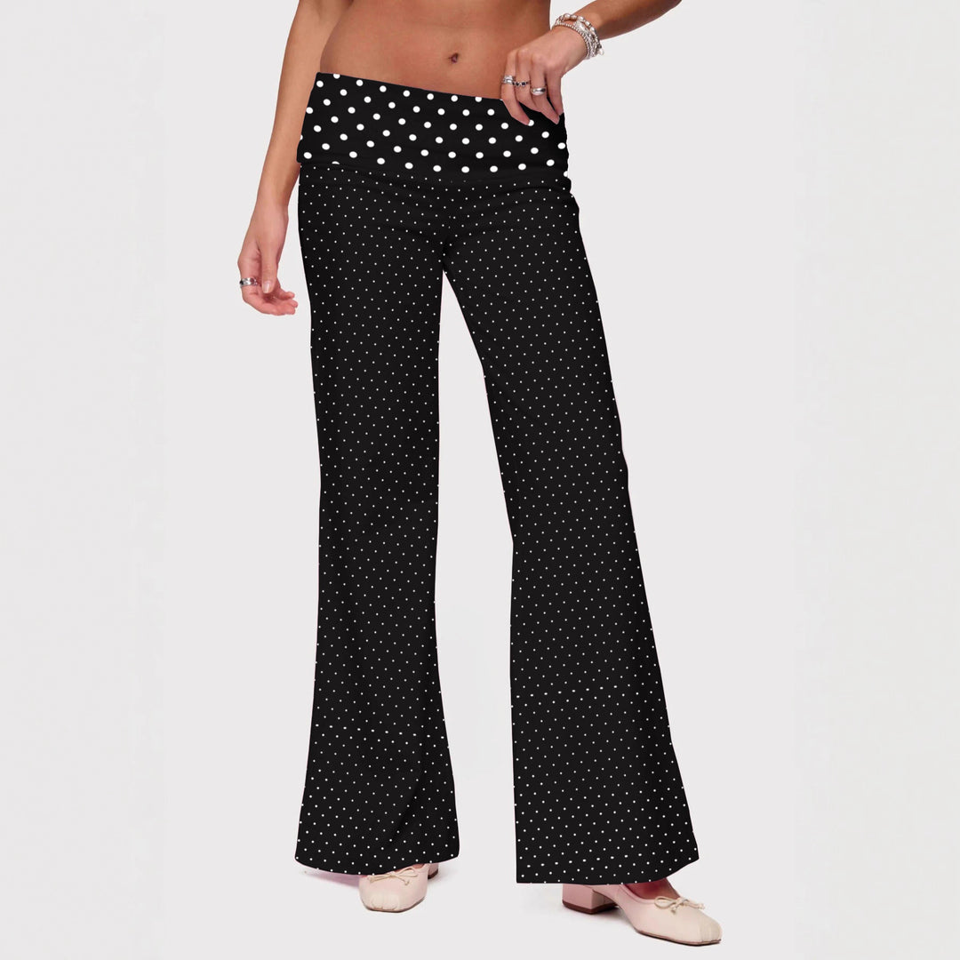 Damen Palazzo-Hose mit gestreiftem Bund und lässigem Schnitt EB