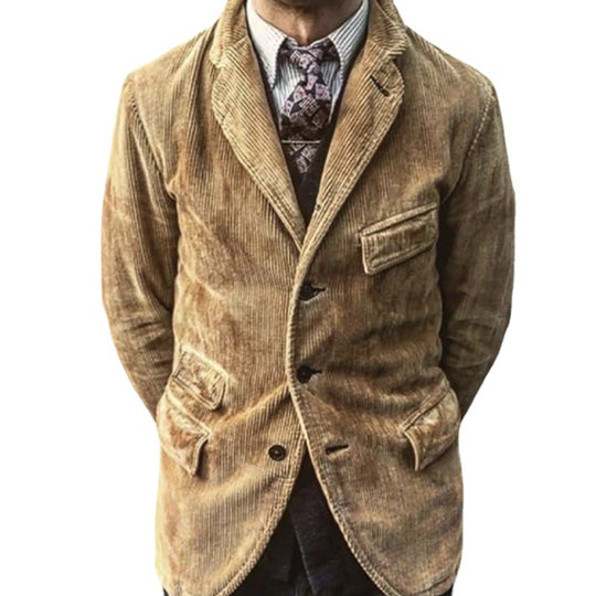 Herren modischer Cordblazer mit strukturiertem Design und praktischen Taschen EB