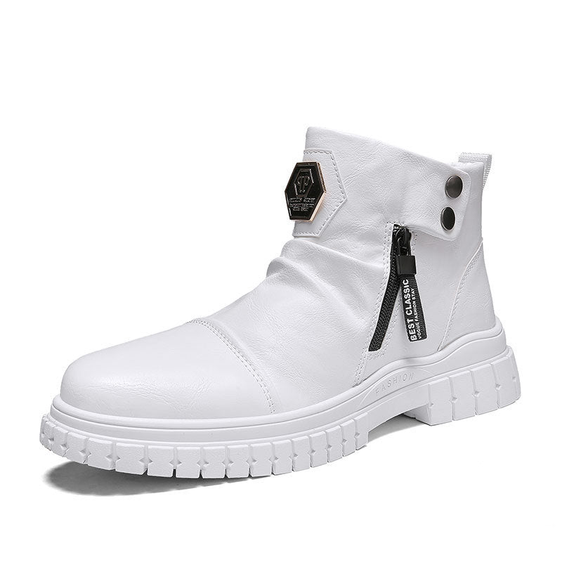 Damen Stiefeletten aus hochwertigem Leder mit robustem Profil und funktionalem Reißverschluss EB