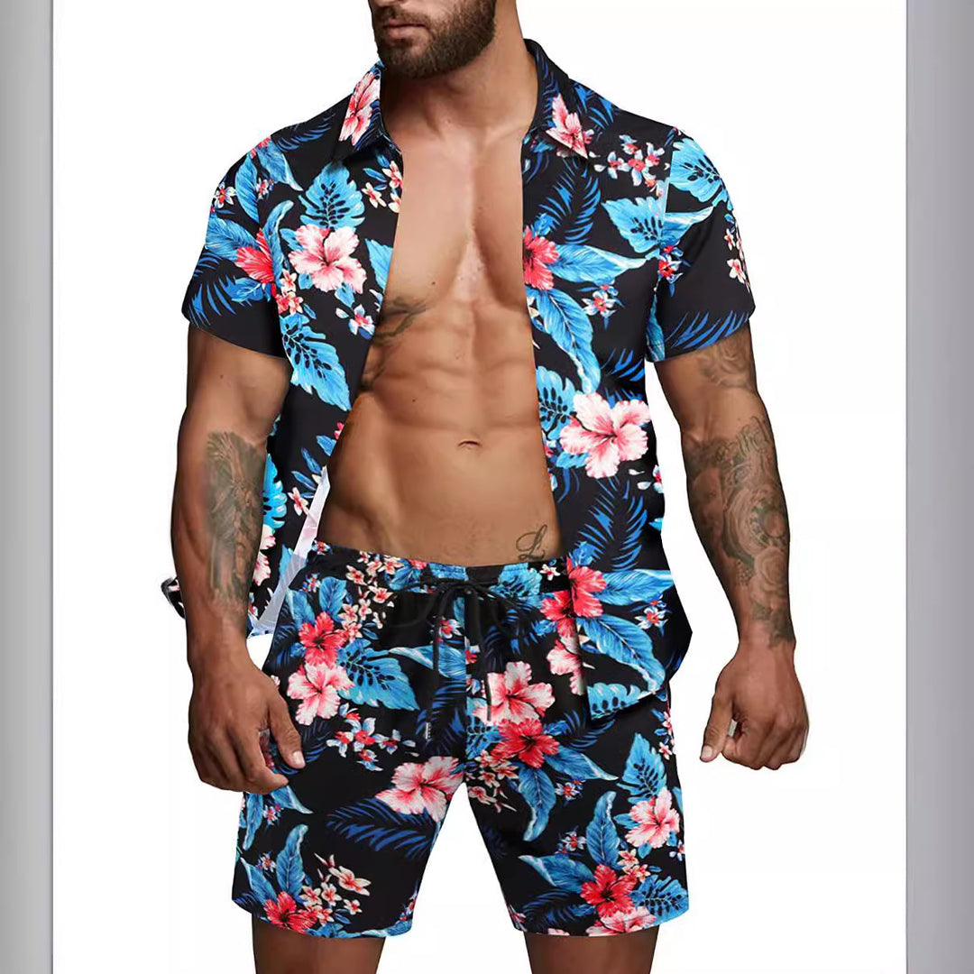 Herren kurzärmliges Hemd und Badeshorts Set EB