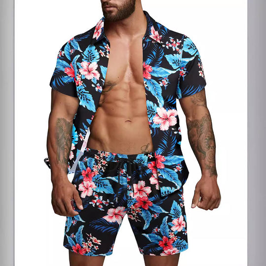 Herren kurzärmliges Hemd und Badeshorts Set EB