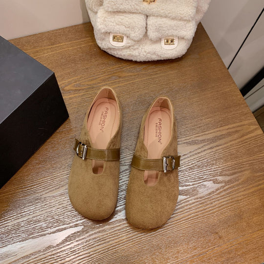 Damen elegante Mokassins mit modischer Schnallenverzierung EB