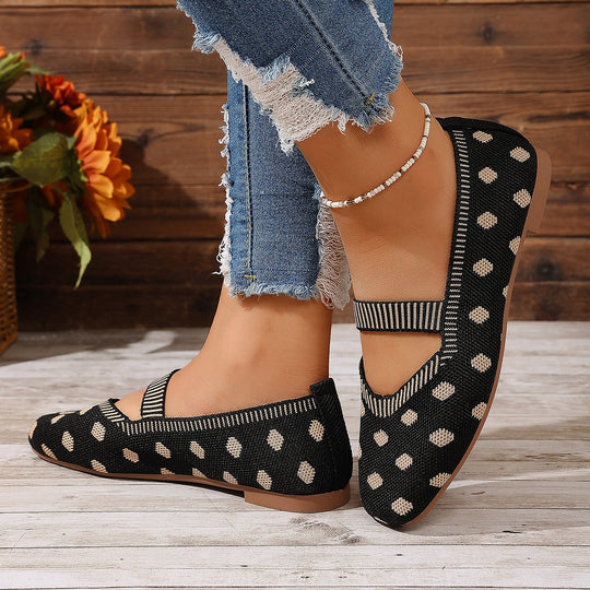 Damen Bequeme und stylische Ballerinas mit elastischem Riemen EB