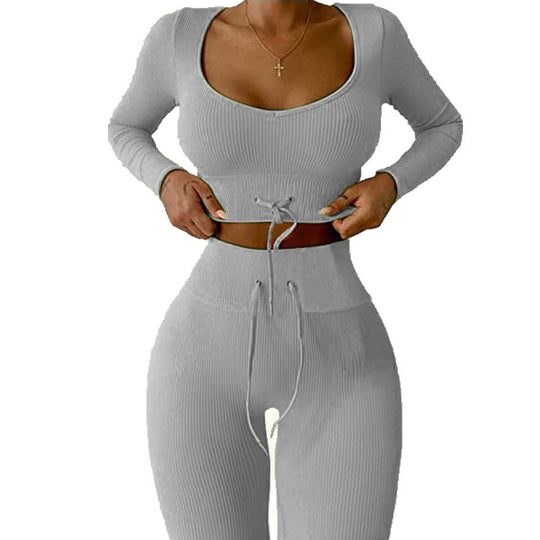 Damen Rippstrick Set mit verstellbarem Bund EB