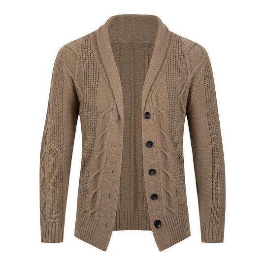 Herren Strickjacke mit modischem Zopfmuster und strukturierter Textur EB