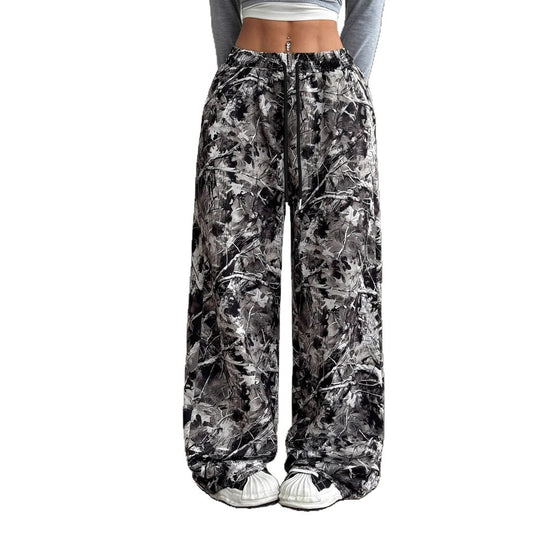 Damen Bequeme Freizeithose mit floralem Design und elastischem Bund EB