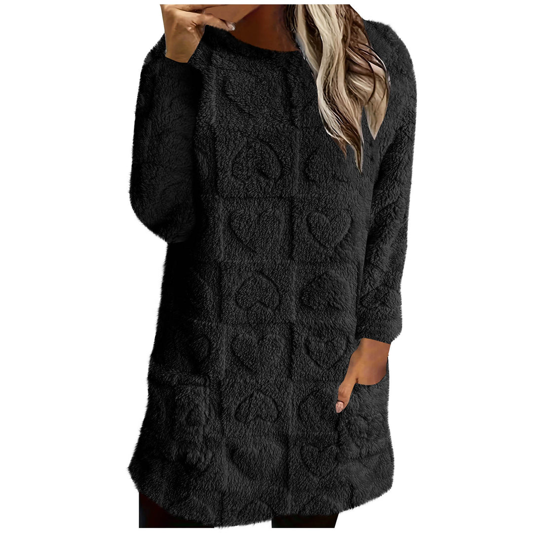 Damen Kuschelige Tunika mit Herzmuster EB