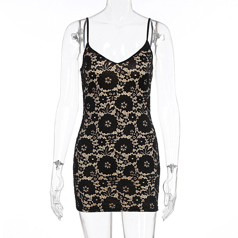 Damen Spitzenkleid mit floralem Muster EB