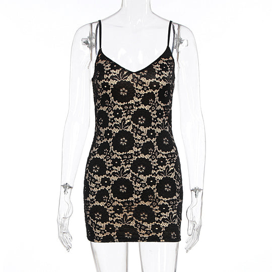 Damen Spitzenkleid mit floralem Muster EB