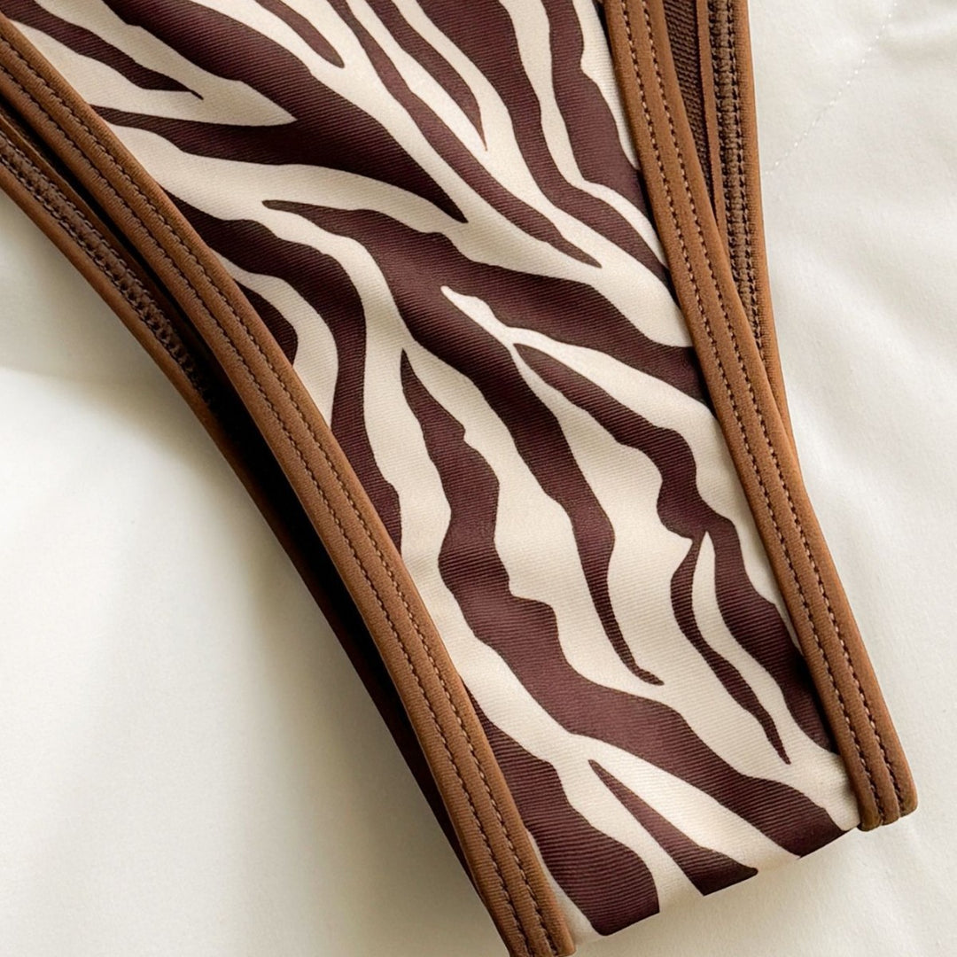 Damen Zebra-Print Bikini Set EB