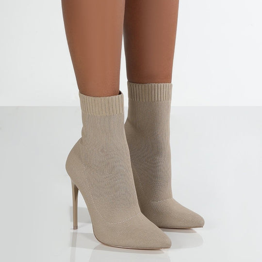 Damen High Heels mit enganliegendem Stricksohlen-Design EB