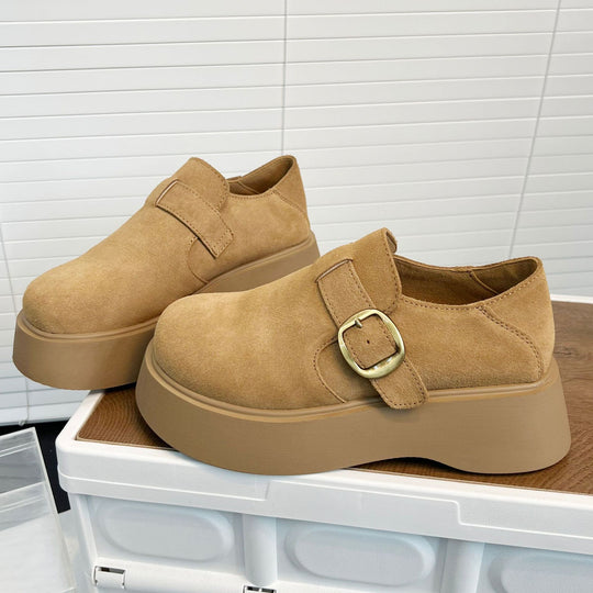 Damen modische Plateau-Schuhe mit Schnalle EB