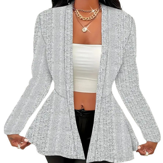 Damen Moderne Strickjacke mit asymmetrischem Schnitt und eleganten Details EB