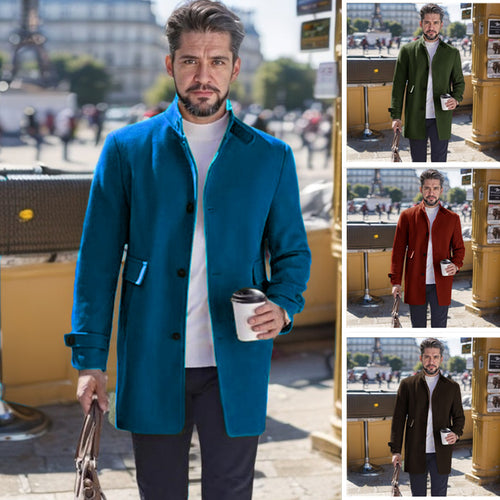 Herren modischer Freizeitmantel mit praktischen Taschen und elegantem Schnitt EB