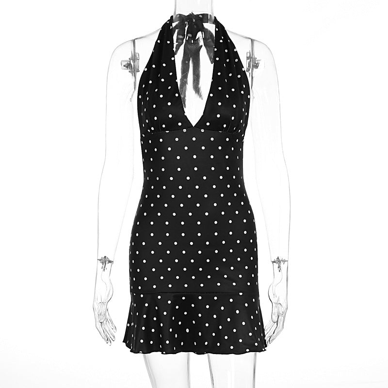Damen Kleid mit Neckholder und Rocksaum EB