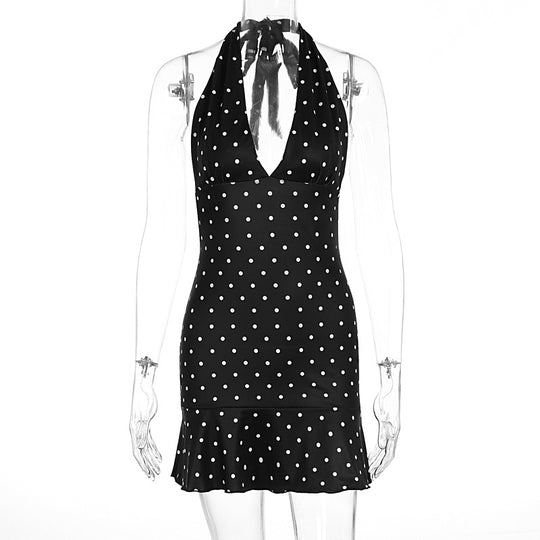 Damen Kleid mit Neckholder und Rocksaum EB