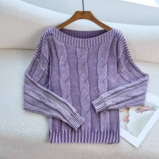 Damen Pullover im modernem Zopfdesign mit übergroßer Silhouette EB