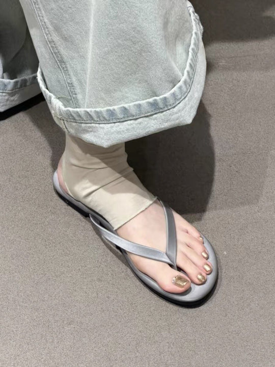 Damen Zehentrenner-Sandalen mit elegantem Riemendesign und rutschfester Sohle EB