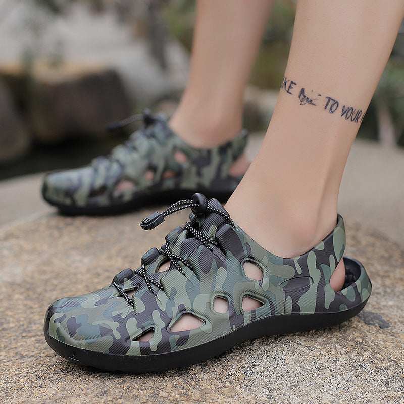Damen Bequeme und rutschfeste Outdoor-Sandalen mit elastischem Schnürsystem EB