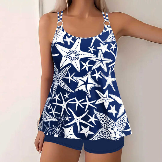 Damen nan luftig-geschnittenes Spaghettiträgertop mit Ringdetail und A-Linien-Schnitt EB