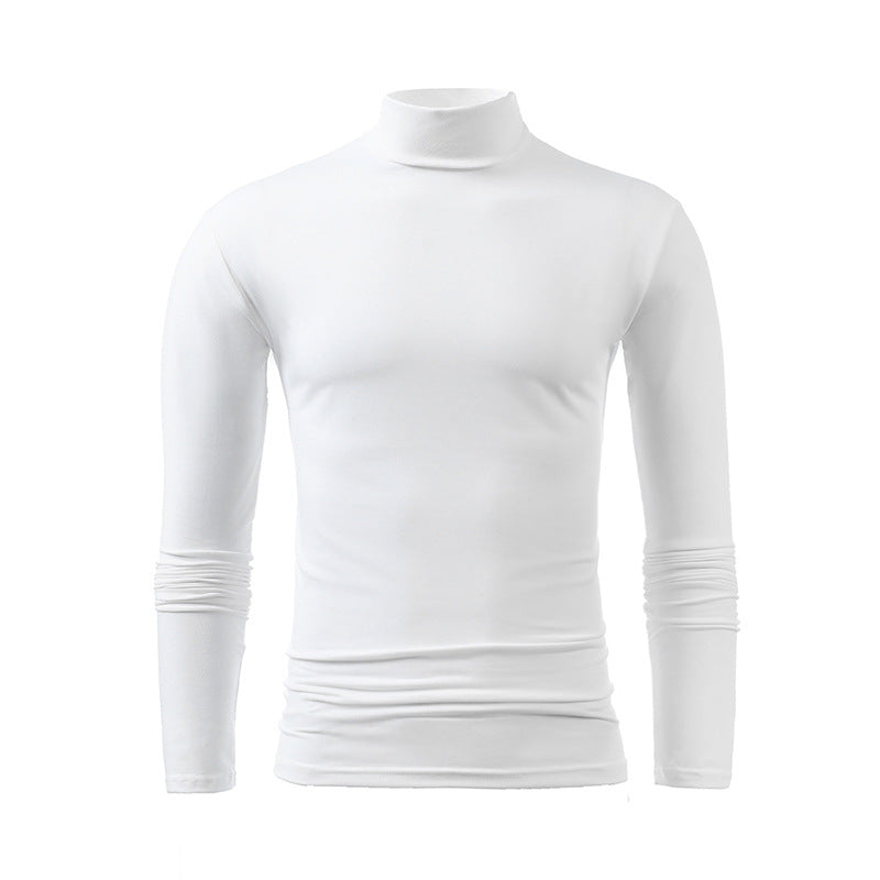 Herren nan schlankes Rollkragen-Langarmshirt aus feinem Baumwoll-Stretch Slim Fit EB
