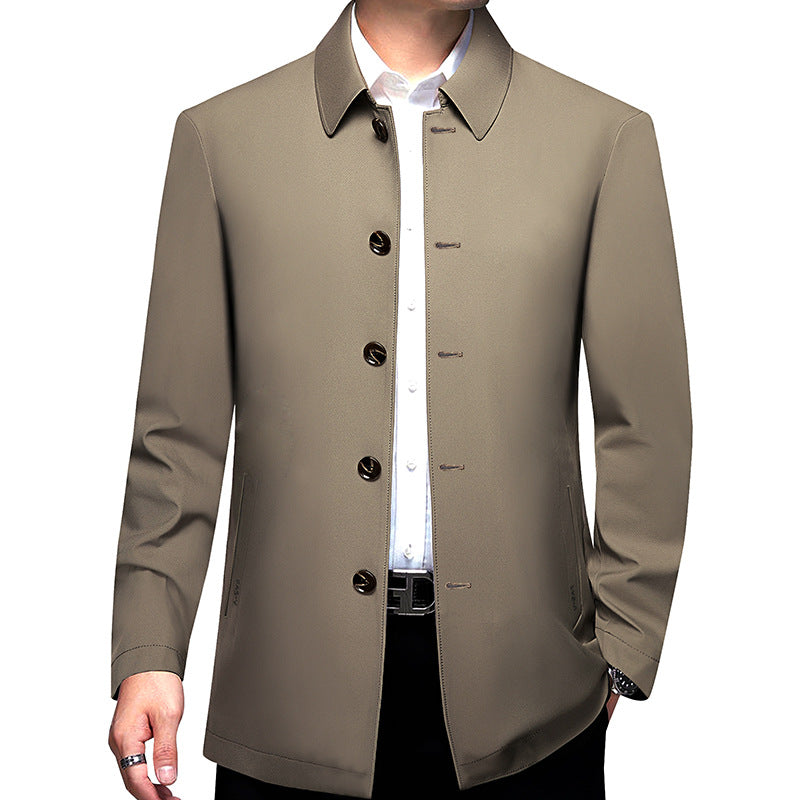 Herren Kurzmantel mit minimalistischer Optik und kariertem Innenfutter EB