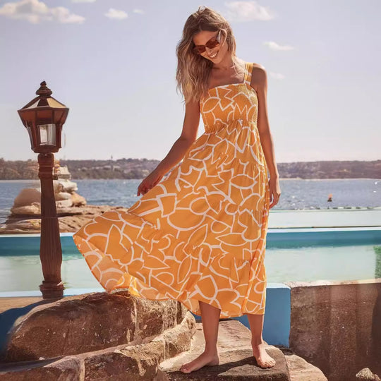 Damen Maxikleid mit angesagtem Grafikmuster EB