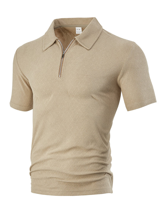 Herren Polo-Shirt mit elegantem Reißverschluss und strukturiertem Design EB