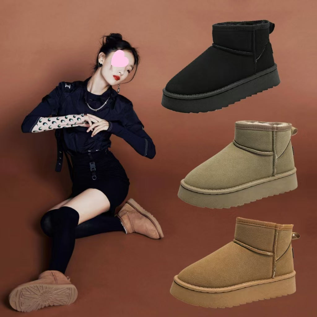 Damen warme Winterstiefel mit flauschigem Innenfutter EB