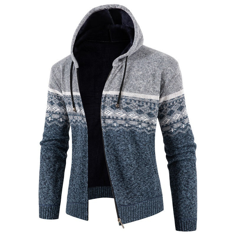 Herren Kapuzenpullover mit Norweger-Muster EB