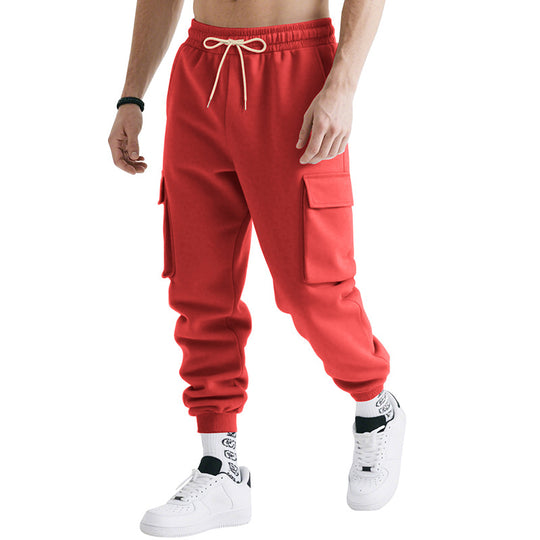 Herren Cargo-Jogginghose mit seitlichen Reißverschlusstaschen und elastischem Bund EB