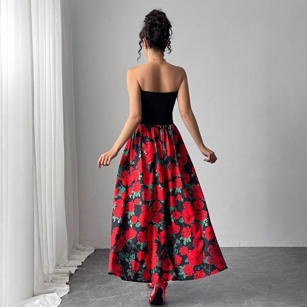 Damen Maxikleid im luxuriösen Blumenmuster EB