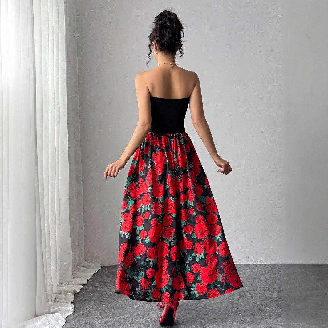 Damen Maxikleid im luxuriösen Blumenmuster EB
