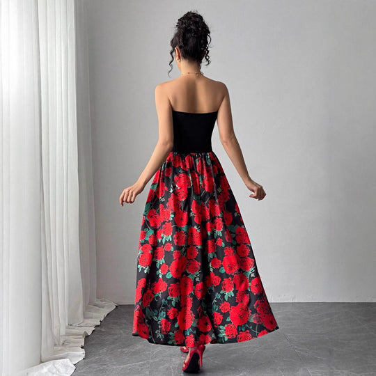Damen Maxikleid im luxuriösen Blumenmuster EB