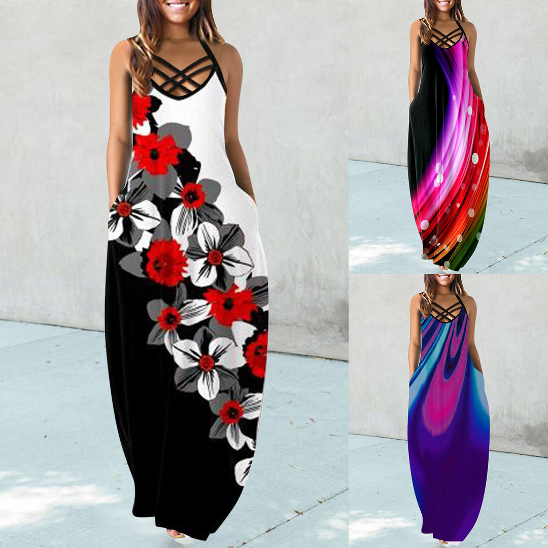 Damen Maxikleid mit trendigem Rückenausschnitt EB