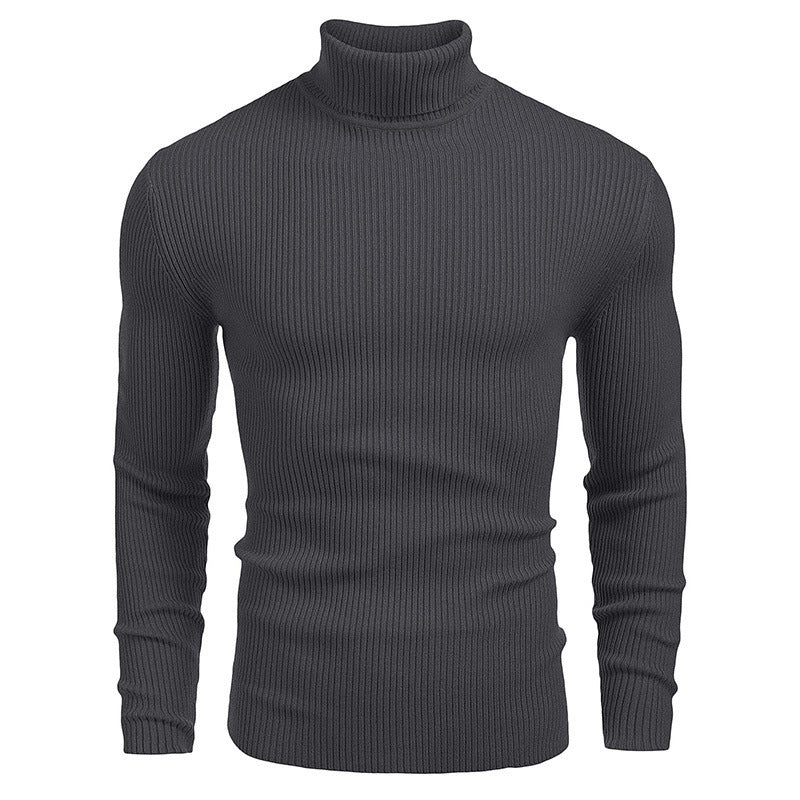 Herren Rollkragenpullover aus feinem Rippstrick EB