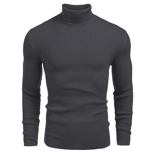 Herren Rollkragenpullover aus feinem Rippstrick EB