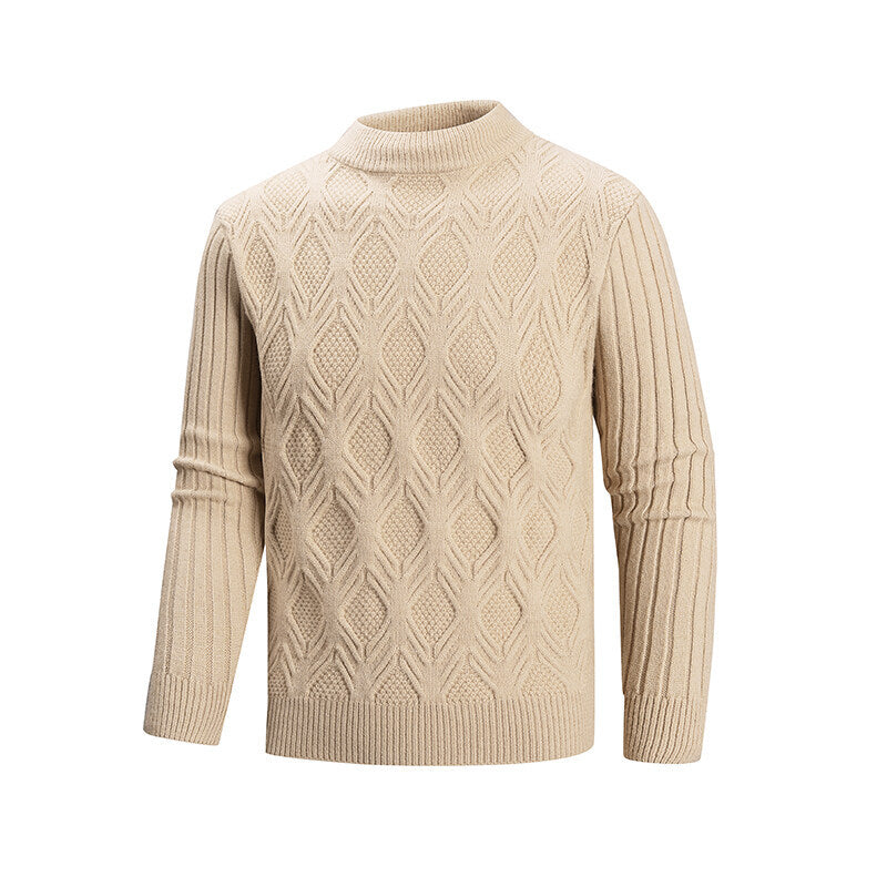 Herren Rollkragenpullover mit strukturierter Strickoberfläche EB
