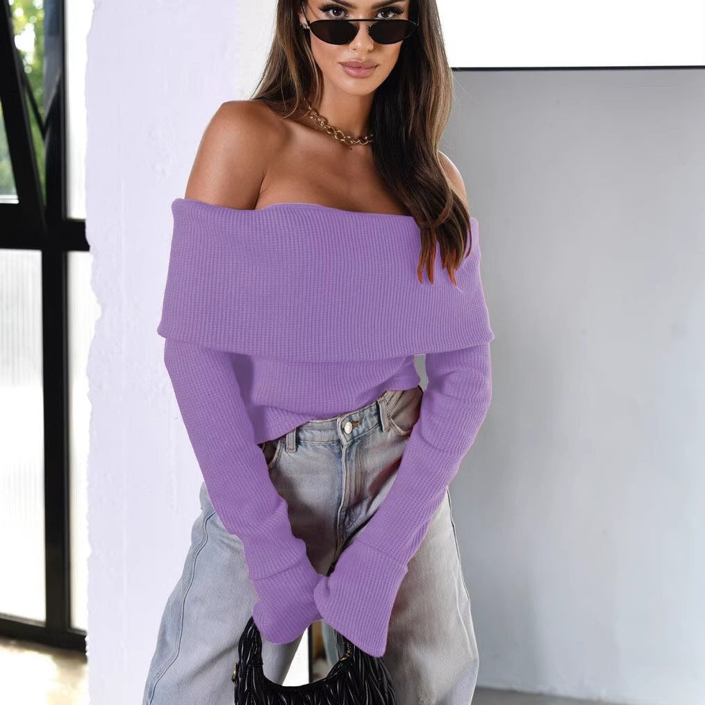 Damen Off-Shoulder Strickpullover mit eleganter Passform EB