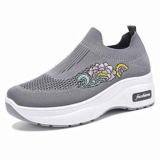 Damen nan atmungsaktive Strick-Sneaker mit Plateau-Sohle und elastischer Sockenkonstruktion EB