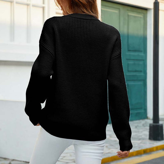 EB | Einfarbiger Strickpullover Mit Feinem Strick