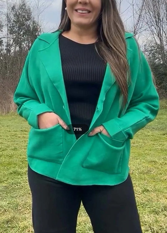 Damen Oversized Blazer mit Patch-Taschen und modischem Schnitt EB