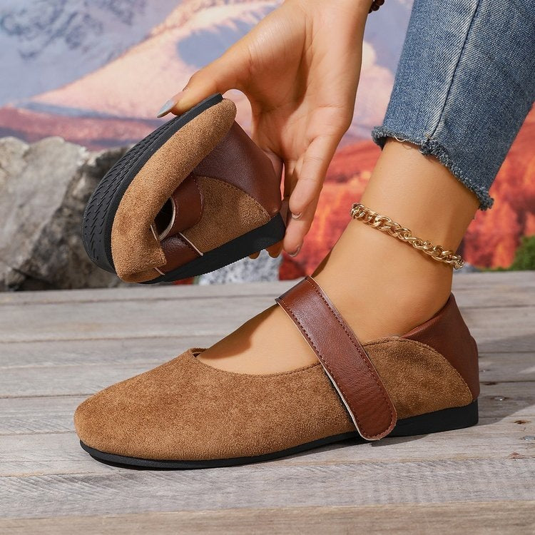 Damen Komfortable Ballerinas mit elastischem Riemen EB