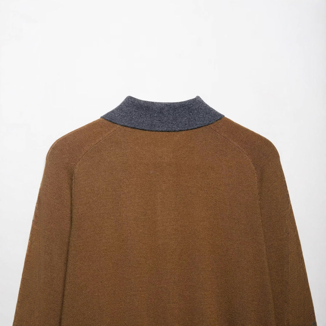 Damen Pullover mit klassischem Polokragen und modernem Rautenmuster EB