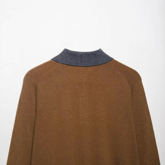 Damen Pullover mit klassischem Polokragen und modernem Rautenmuster EB