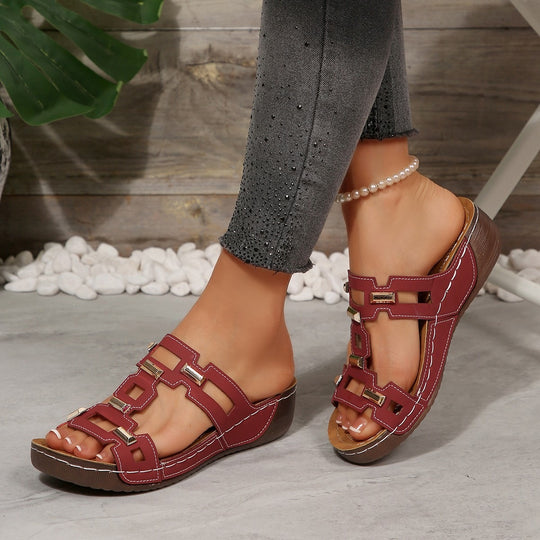 Damen Komfortable Sandalen mit modernem Riemendesign und rutschfester Sohle EB